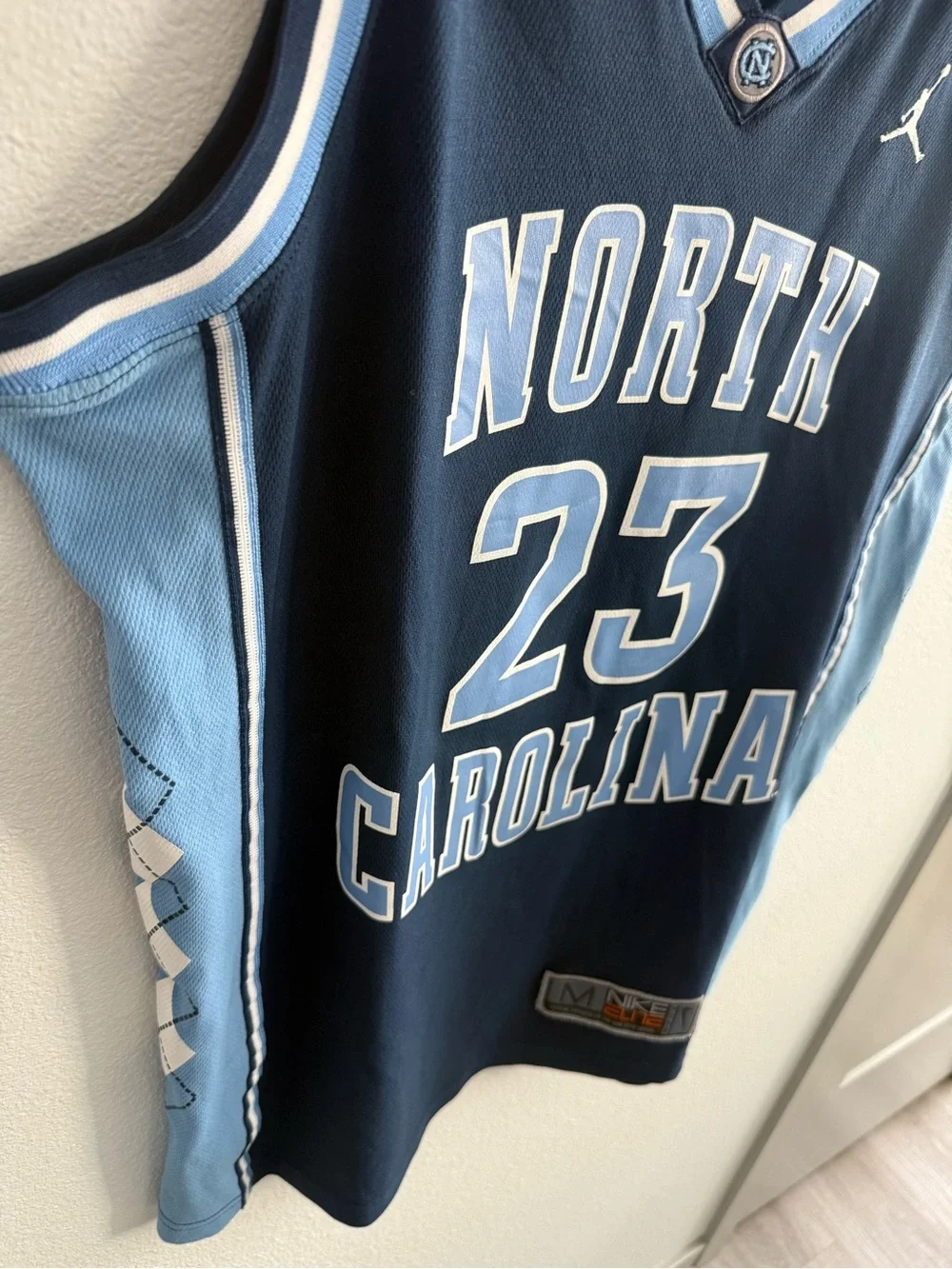 Nike Michael Jordan Navy & Carolina Blue North Carolina 23 Basketball Jersey